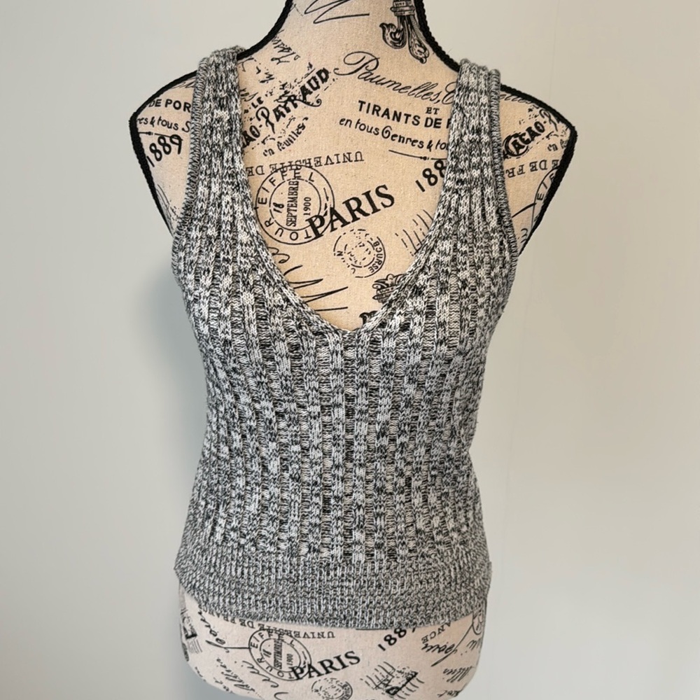 White & Black Dynamite Knit Tank